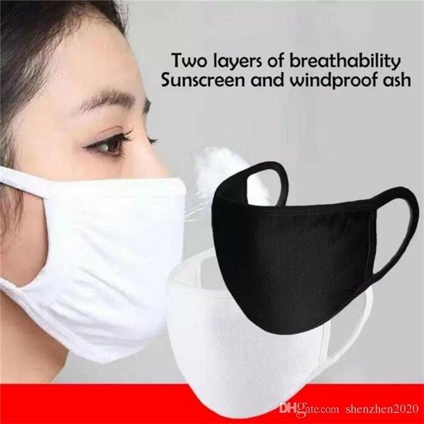 dhl cotton face mask anti-dust cotton cloth reusable face masks man woman cycling wearing fashion blank black mask